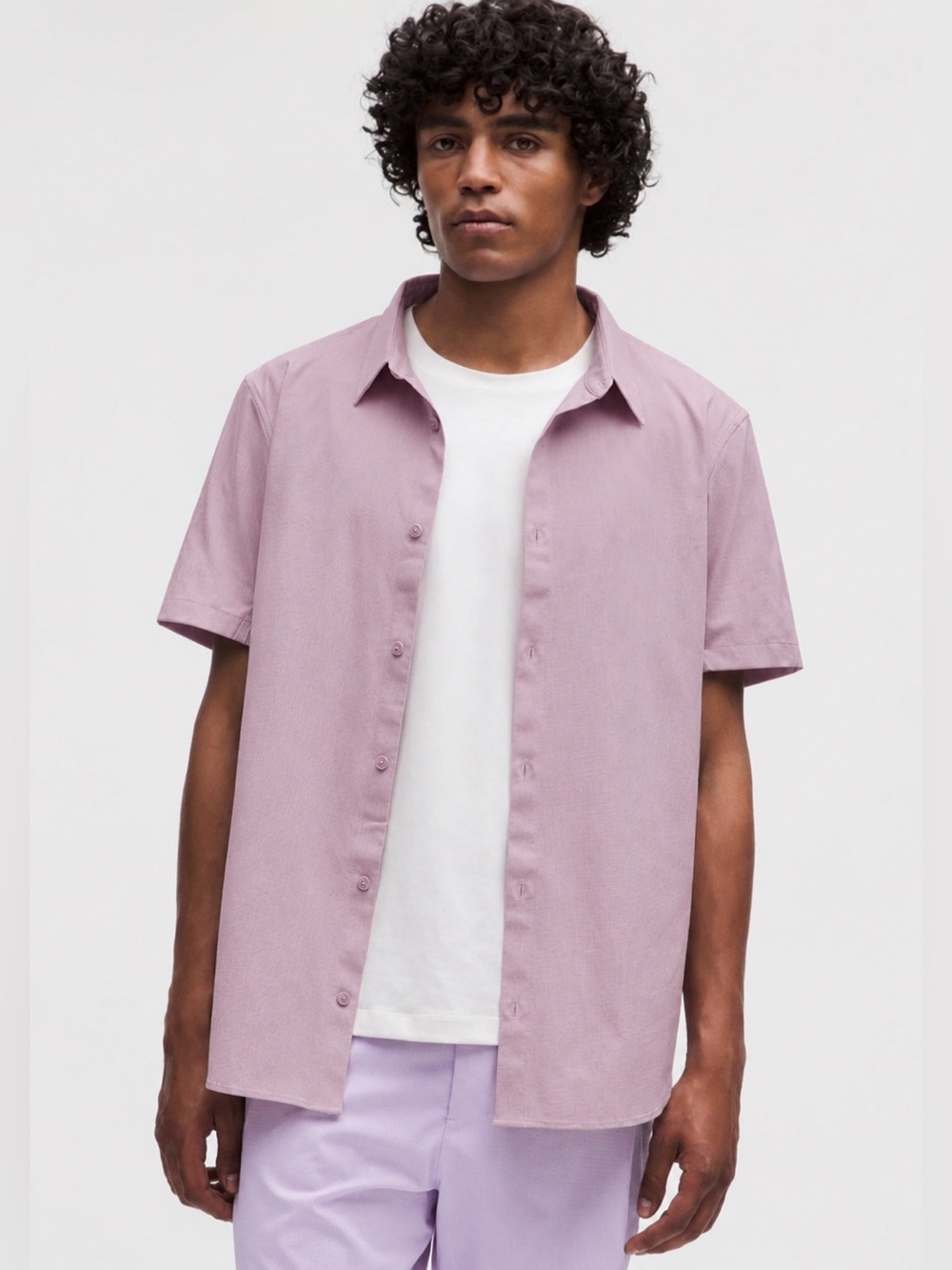 Lululemon Down to the Wire Slim Fit short sleeve shirt men’s size S vintage plum